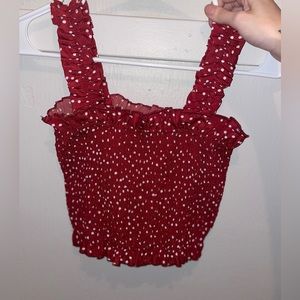 ruffled polka dot tank